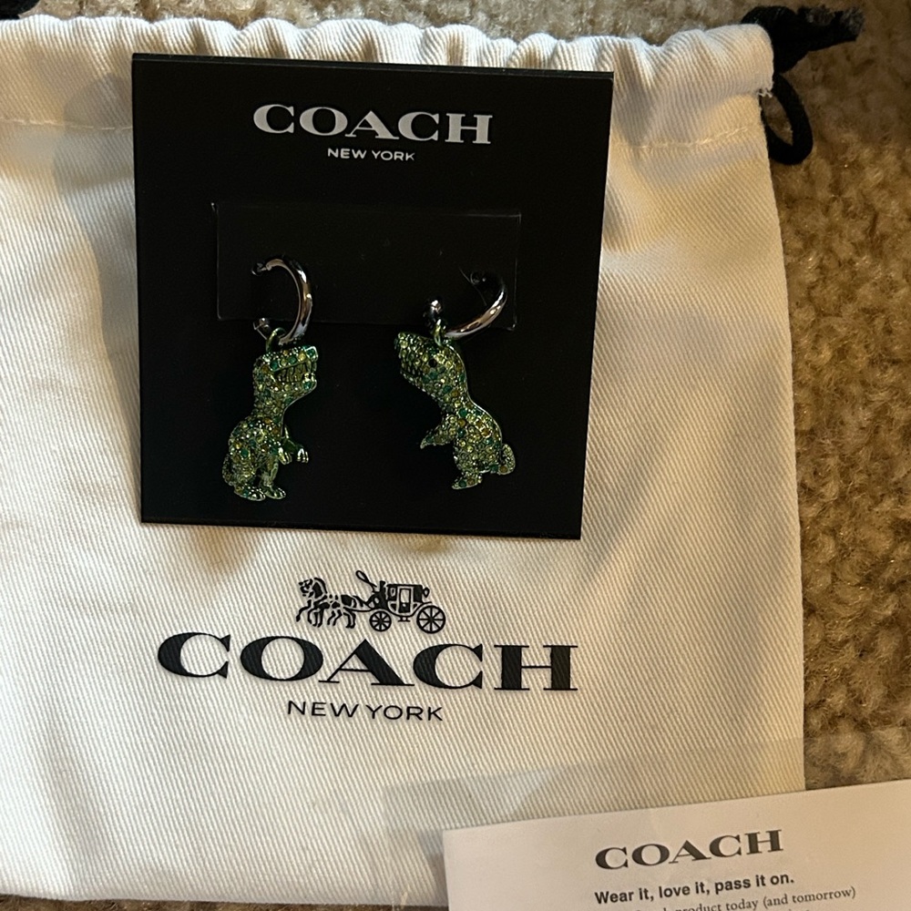 Authentic T-Rex coach earrings.
